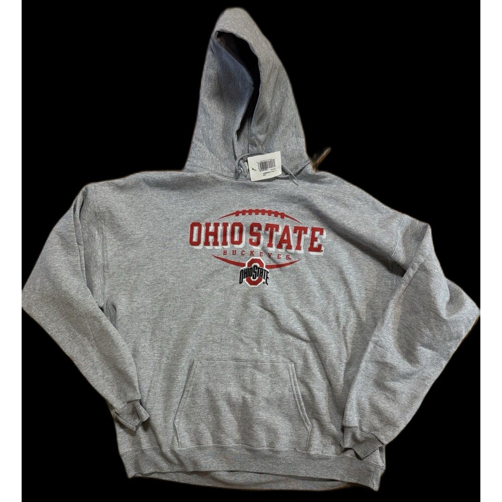 NWT Ohio State Buckeyes Licensed Mens Grey Fleece Hoodie Sweatshirt Size XL SOFT